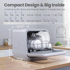 COMFEE' Portable Mini Dishwasher Countertop with 5L Built-in Water Tank for Apartments& RVs