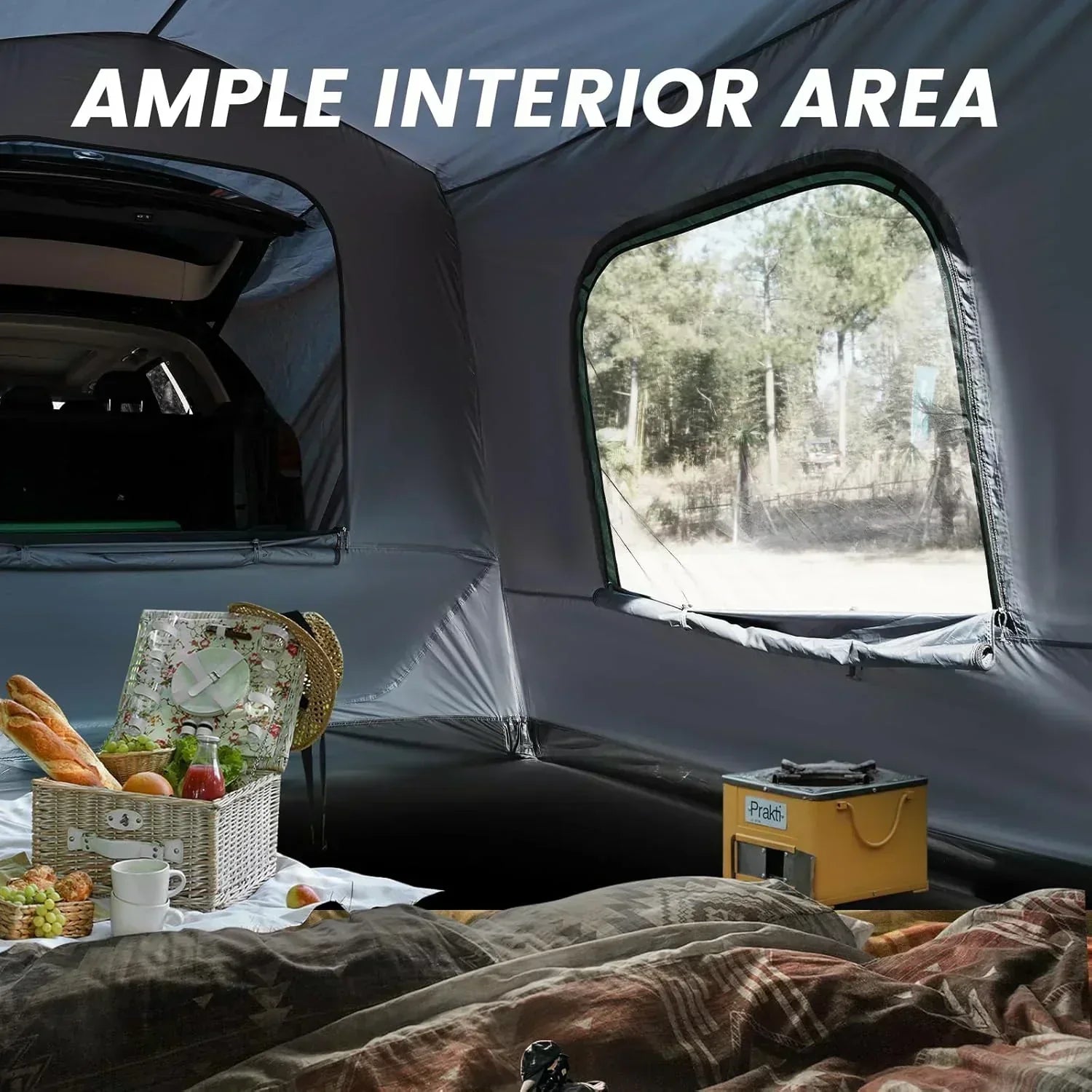 SUV Tent 5-9 Person Rectangle Car Tent for Family Waterproof Windproof for Car Camping Tents