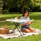 WASUHE 30 Small Folding Table, Height Adjustment Tv Tray Table, Practical Portable Tv Dinner Table for Eating, Sofa, Indoor/Outdoor, White