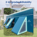 Hurber Foldable Swimming Pool, Large Non-Inflatable Adults Kiddie Outdoor Pools, Blue, 113 x 66 x 20