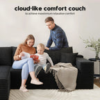 107.5 Cloud Modular Sectional Sofa Couch with L-Shape Chaise,Modern Minimalist Upholstered Couches