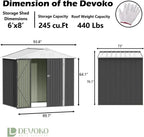 Devoko Outdoor Storage Shed Lockable Metal Garden Shed Steel Anti-Corrosion Storage House