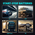 UPLUS Group Size 47 AGM Car Battery,H5 L2 12V 60Ah 660CCA 100RC Maintenance Free Start and Stop Automotive Replacement Battery