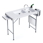 EVOKEDEN 42.5 Fish Cleaning Table w/ Sink, Folding Camping Table & Fish Cleaning Station w/ Measure Mark