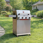 Monument Grills 4 +1 Burner Propane Gas Grill,49,000 BTU Stainless Steel Outdoor Patio Barbecue Grill with Folding Shelves and Flip Rack,Mesa II 415BZ