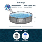 Bestway Steel Pro MAX 10'x30\ Metal Frame Above Ground Pool Set w/ Filter Pump & Cartridge