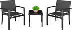 Homall Patio Dining Set 7 Pieces Outdoor Furniture Table and 6 Textilene Chairs Light Grey