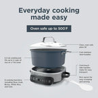 Ninja Slow Cooker 8.5 Quart Multi Cooker with Dutch oven steamer glass lid with integrated spoon
