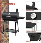Royal Gourmet CC1830 30 Inch Barrel Charcoal Grill with Side Table Outdoor BBQ Grill  for Backyard
