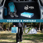 VILLEY Folding Camping Table 2FT, Adjustable Height Portable Aluminum Picnic Table with Carry Handle for Outdoor, BBQ, Beach