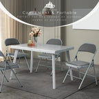 6 Pack Black Folding Chairs with Leather Chairs Events Office Wedding Party Upholstered Chairs
