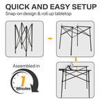 PORTAL Lightweight Folding Camping Table, Aluminum Roll Up Folding Square Table with Carry Bag for Picnic, Backyards, BBQ