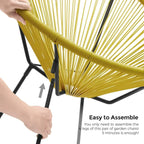 Outdoor Settee 2-Seat Garden Furniture with Backrest PE Rattan