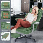 Massage Office Chair with Heating and Footrest Ergonomic Executive Reclining Office Chair