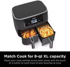 Ninja Foodi 6-in-1 FlexBasket Air Fryer with 7 QT MegaZone Basket Divider for Large Proteins