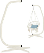 Best Choice Products Metal Hanging Hammock C-Stand for Chair/Weather-Resistant Finish, Offset Base - Stand Only - Black