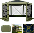 VEVOR 12 * 12ft 6 Sided Pop-up Canopy Shelter Tent with Mesh Windows, Portable Carry Bag