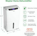 Waykar 2000 Sq Ft Dehumidifier for Home and Basements with Auto or Manual Drainage