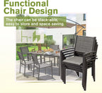 Homall Patio Dining Set 7 Pieces Outdoor Furniture Table and 6 Textilene Chairs Light Grey