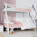 SHA CERLIN Loft Bunk Bed Twin Over Full Size Ladder and Guardrail Heavy Duty Metal Slats Support