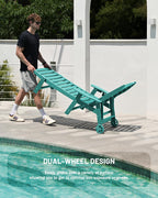 Lounge Chair Outdoor Chaise Lounge HDPE 6-Position Outdoor Chaise Lounge Patio Lounge Chair