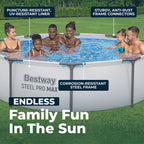 Bestway Steel Pro MAX 10'x30\ Metal Frame Above Ground Pool Set w/ Filter Pump & Cartridge