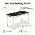 Beloadence Camping Table, Small Folding Table, Height Adjustable, for Camp, Cooking, BBQ, RV, Picnic