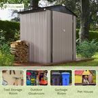 Patiowell 5x3 FT Outdoor Storage Shed Tool Shed with Sloping Roof and Lockable Door Metal Shed