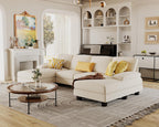 Furmax Sectional Couches for Living Room U-Shaped Sofa Couch Linen Fabric 4 Seat Sofa Set