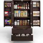 Gizoon Kitchen Pantry Cabinet with Drawers Freestanding Bathroom Storage Cabinet with Doors and Shelves, 47 Inch Small Pantry Cabinet