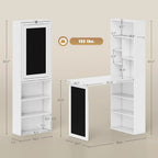 Folding convertible writing desk, wall mounted desk cabinet, multifunctional home office workstation