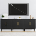Free Standing Cabinet Black Wood for Living Room, Bedroom, Dining Room, Hallway, Entryway