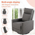 Sweetcrispy Massage Recliner Chair for Adults, Adjustable Home Theater Seating with Lumbar Support for Living Room, Modern Fabric Reclining, Light Grey