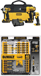 20V MAX Cordless Drill Impact Driver and LED Work Light Portable, Power Tool Combo Kit 3 Tool, 2 Batteries and Charger Included (DCK340C2)