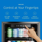 hOmeLabs Beverage Refrigerator and Cooler Mini Fridge with Glass Door for Soda Beer or Wine
