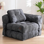 Folding Sofa Bed L-Shaped Convertible Sofa Bed with Armrests and Pillows