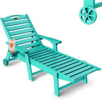 Lounge Chair Outdoor Chaise Lounge HDPE 6-Position Outdoor Chaise Lounge Patio Lounge Chair