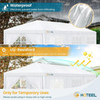 HOTEEL 10x30 Party Tent with 8 Removable Sidewalls for Parties, Weddings, BBQ