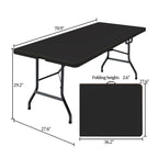 Leumius 6 Foot Folding Table,Fold-in-Half Plastic Table,Indoor Outdoor Picnic Party Dining Camp Tables,White