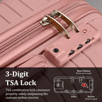 5-piece PP hardshell lightweight travel carry-on luggage set with dual spinner wheels