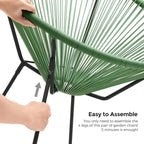 Outdoor Settee 2-Seat Garden Furniture with Backrest PE Rattan