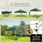 10x10 Pop-Up Awning One-Click Installation Beach Tent Outdoor Sunshade Silver Coated Top