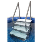 Aqua Select White Outside Flip-up Safety Ladder for Above Ground Pools 48-54H