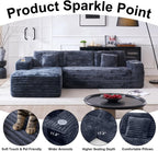 Cloud Sectional Couch with L Shape Chaise Modern Modular Sofa with Deep Seat Built in Cup Holder
