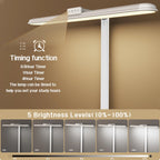 LED Desk Lamp for Home Office Double Head 24W Dimmable 5 Colors 5 Brightness Levels Gooseneck