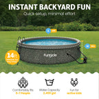 Funsicle Quickset 14’ x 36” Round Inflatable Top Ring Above Ground Swimming Pool Set