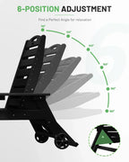 Lounge Chair Outdoor Chaise Lounge HDPE 6-Position Outdoor Chaise Lounge Patio Lounge Chair