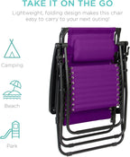 Best Choice Products Folding Zero Gravity Outdoor Recliner Patio Lounge Chair w/Adjustable Canopy Shade, Headrest, Side Accessory Tray, Textilene Mesh - Peacock Blue