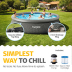 Funsicle Quickset 14’ x 36” Round Inflatable Top Ring Above Ground Swimming Pool Set