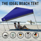 10x10 Pop-Up Awning One-Click Installation Beach Tent Outdoor Sunshade Silver Coated Top